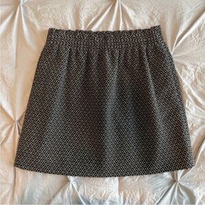 J. Crew Black and White Patterned A-Line Skirt